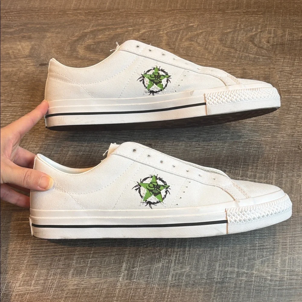 Converse One Star Pro Monster Airbrush Skateboarding Shoes Men's 10 White - Picture 4 of 11